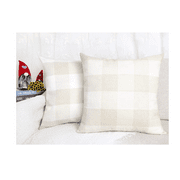 Gououd Check Plaid Throw Pillow Covers Cushion Case Cotton Linen for Summer Home Decor 2pcs light blue and white 45*45cm without pillow