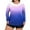1#Blue, variant on Women's Plus Size Gradient Print Long Sleeve Swim Shirt UPF 50+ Quick Dry Sun Protection Jacket for Swimming Hiking Travel,Blue 5XL