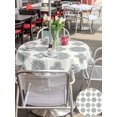 thumbnail image 5 of Outdoor Tablecloth with Umbrella Hole for Patio/Picnic/Party/Camping, Vintage Bohemia Waterproof Table Cloth Round Cover Washable, Blue Gray Boho Abstract Flowers Beige (Dia 60"), 5 of 8