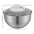 thumbnail image 2 of Round Stainless Steel Electric Salad Spinner Countertop Fruit Vegetable Washer Dryer Vegetable Dehydrator W/Bowl & Colander Lettuce Spinner for Draining Dehydrating Storing Vegetables, 5.12*6.30'', 2 of 15