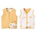 thumbnail image 4 of 2025 Baby Vest For Girls & Boys Kid's Spring And Fall Spring Cotton Reversible Vest Jacket Sleeveless Undershirt Yellow, 4 of 4