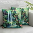 thumbnail image 3 of BCIIG Waterfall Plants Mushrooms Graphic Decorative Cushion Throw Pillow Cover for Home Couch Living Room Bed Sofa Short Plush Year-Round Car Bedroom 1PC 20x20in, 3 of 5