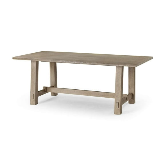 Maven Lane Yves Contemporary Rectangle Wooden Dining Center Table for Modern Kitchen or Small Dinette in Rustic Weathered Grey Finish