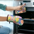 thumbnail image 2 of Pioneer Flower Kitchen Oven Mitt and Pot Holder Sets 2 Pcs for Baking, Cooking and Grilling, Heat Resistant Up To 392 °F, 2 of 7