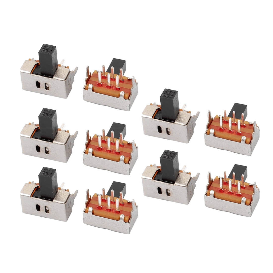 10Pcs 2 Position 6P DPDT Panel Mount Micro Slide Switch Latching Power Switch