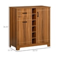 thumbnail image 3 of Living Room Cabinets HOMCOM Retro Wine Cabinet for 6 Bottles, Wine Rack Sideboard Serving Bar with Glass Holders and 1 Drawer, Brown,Metal Cabinets, 3 of 8