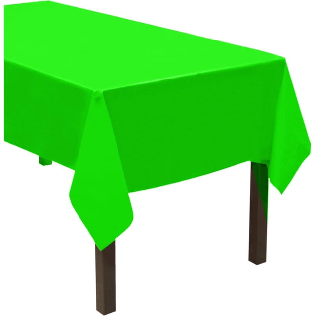 Party Essentials Heavy Duty Plastic Table Cover, 54 x 108", Neon Green