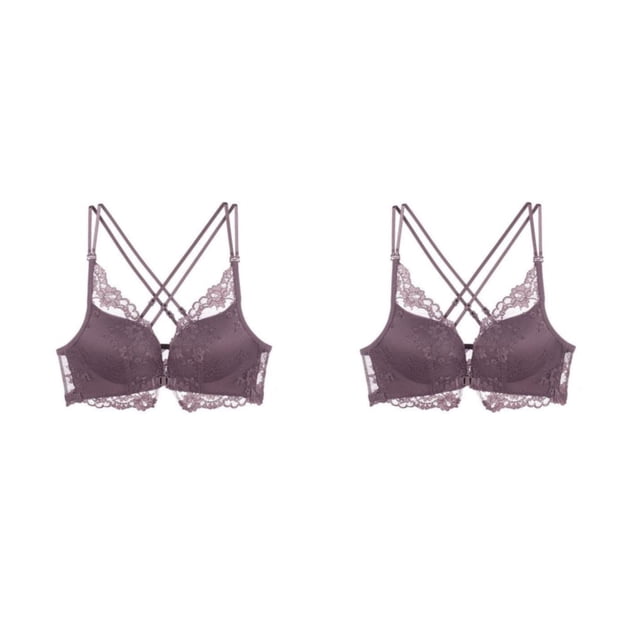 Sonducket Ropa interior sexy Sujetador de encaje Algodón grueso Portátil Ligero Belleza Volver Sujetadores Cierre frontal Mujeres Push Up Bra Type1 NO1