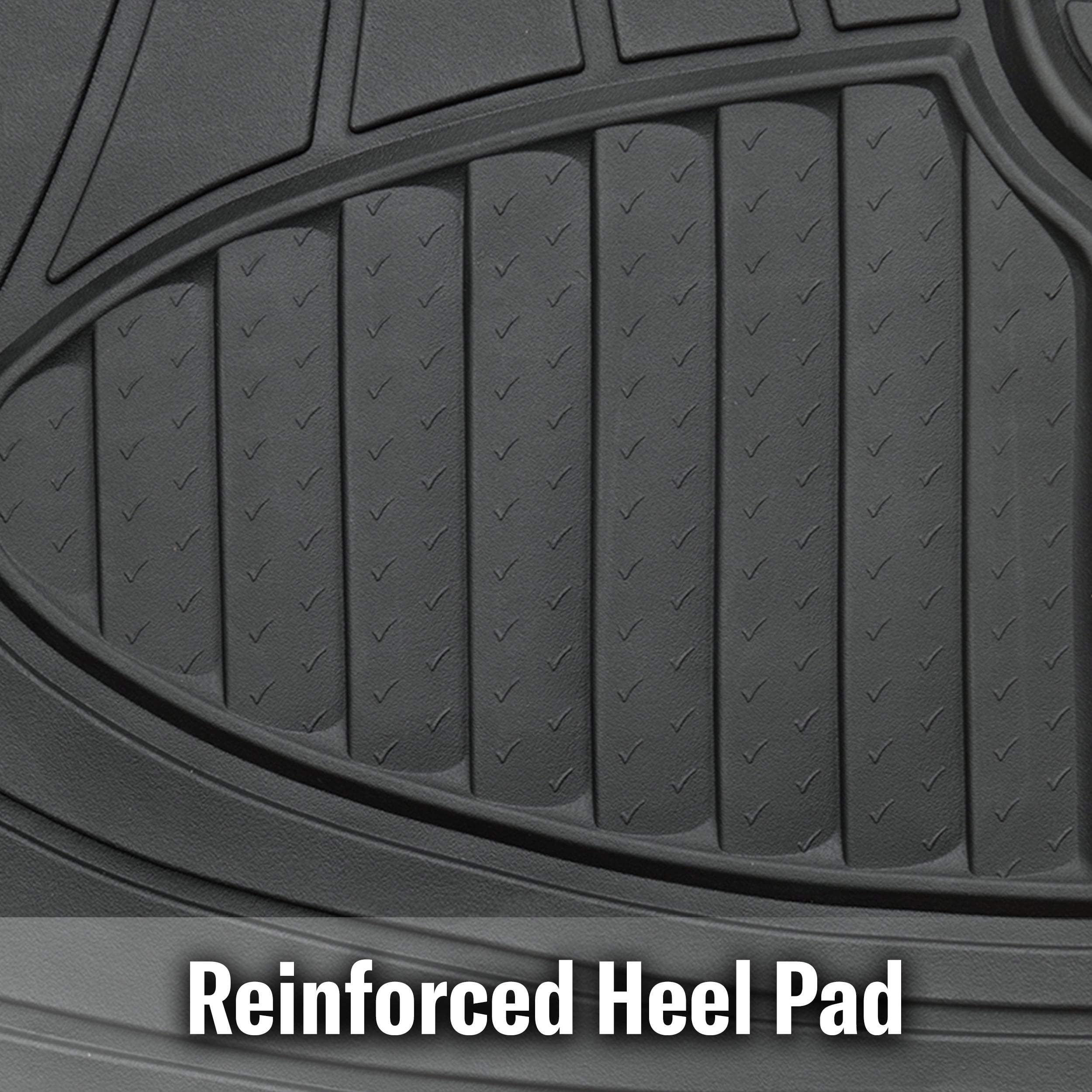 Armor All 4-Piece Black Rubber Car, Truck, SUV Floor Mats, All Weather Protection, Auto, Universal, Custom, Set, Front, Back