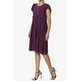 thumbnail image 3 of TheMoogan Women's PLUS Flutter Ruffle Cap Sleeve Tiered Jersey Babydoll A-Line Midi Day Dress, 3 of 6