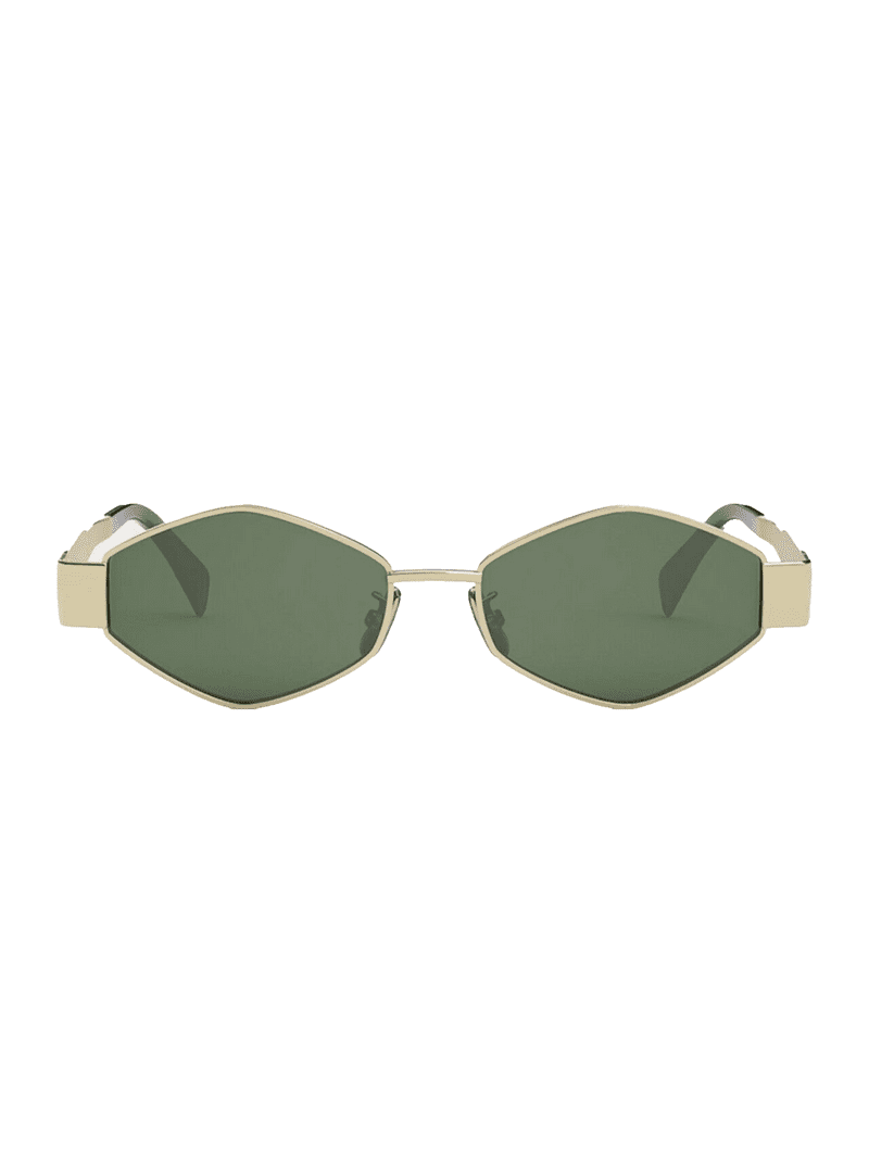 Celine Gold Havana Green Lens CL40254U Triomphe Hexagon