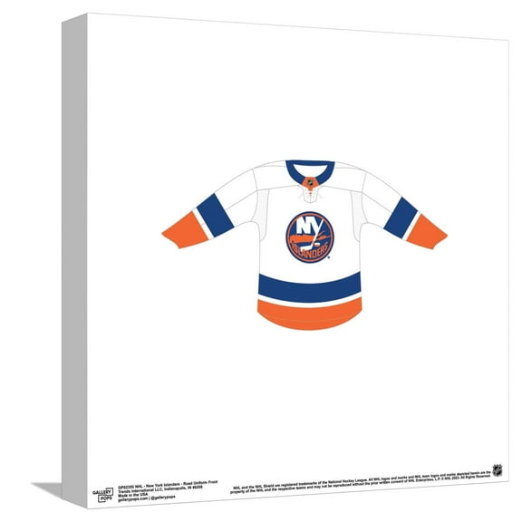 Gallery Pops NHL - New York Islanders - Road Uniform Front Canvas Wall Art, Unframed Version, 12" x 12"
