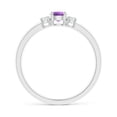 thumbnail image 2 of ANGARA Natural 0.25 Ct. Amethyst with Diamond Classic Engagement Ring in Sterling Silver for Women (Ring Size: 3.5), 2 of 9