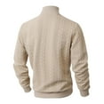 thumbnail image 6 of Men's Turtleneck Sweaters Cable Knitted Pullovers Warm Winter Sweater Tops Khaki L, 6 of 6