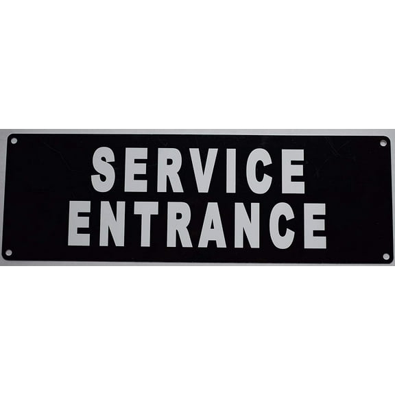 Service Entrance Sign Sign - (Aluminium Reflective, 4x12, White Background)