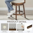 thumbnail image 3 of Upholstered Swivel Bar Stool with Back - 30 Inch Counter Height Chair for Kitchen Island,Beige, 3 of 6