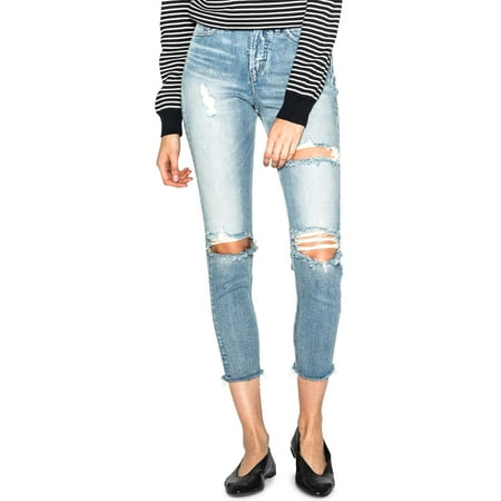 Silver Jeans Co. Womens Mom Denim Light Wash Cropped