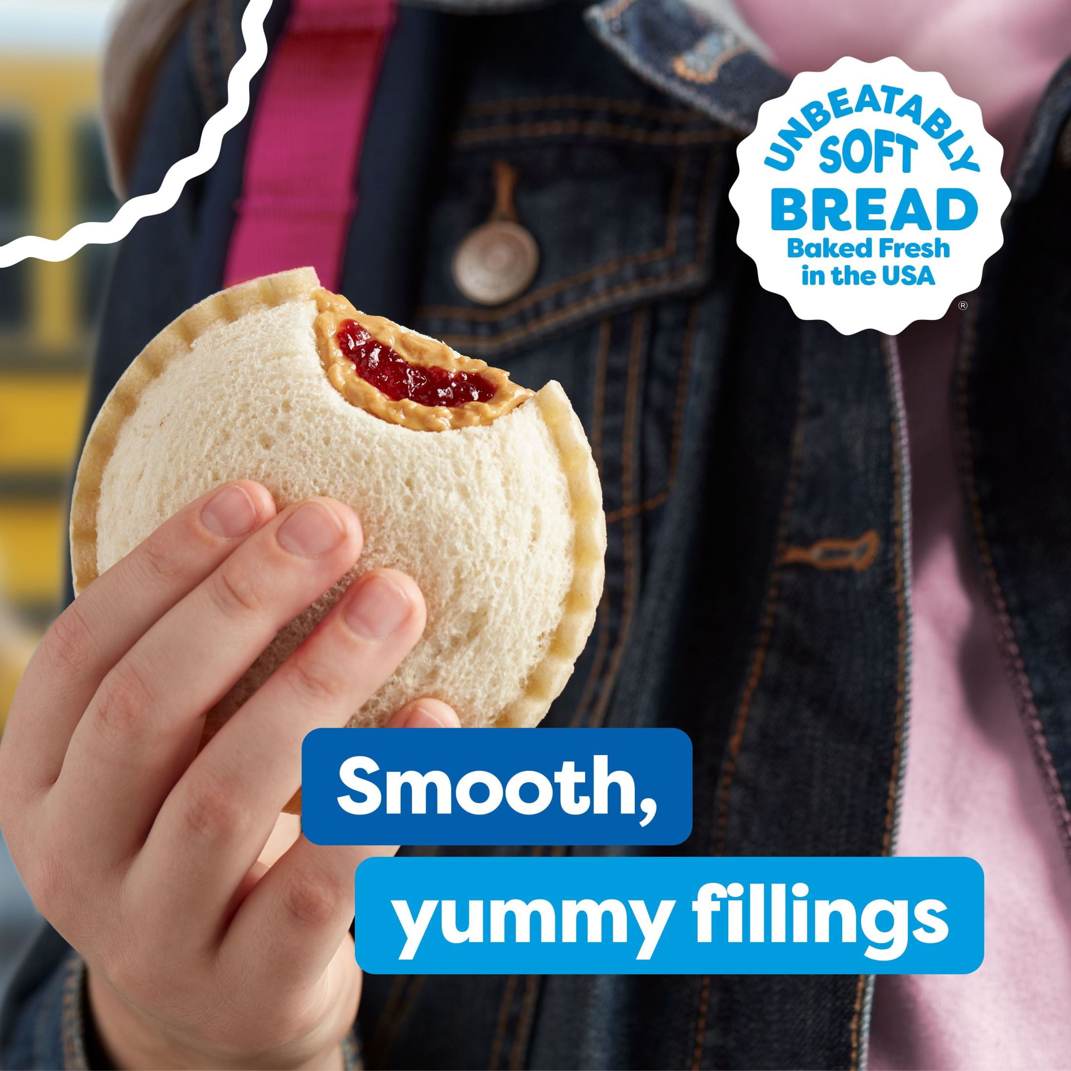 Smucker’s Uncrustables Peanut Butter & Raspberry Spread Sandwiches, 10 Count, 2 oz Each, Frozen