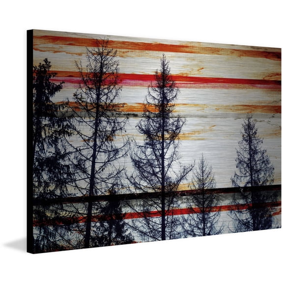 "Red Striped Sky" Painting Print on Brushed Aluminum