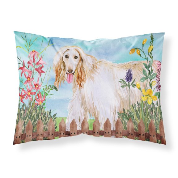 Afghan Hound Spring Fabric Standard Pillowcase