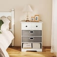 thumbnail image 2 of Costway 4-Drawer Dresser Modern Chest Storage Organizer with Open Shelves Anti-Tip Kits White, 2 of 10