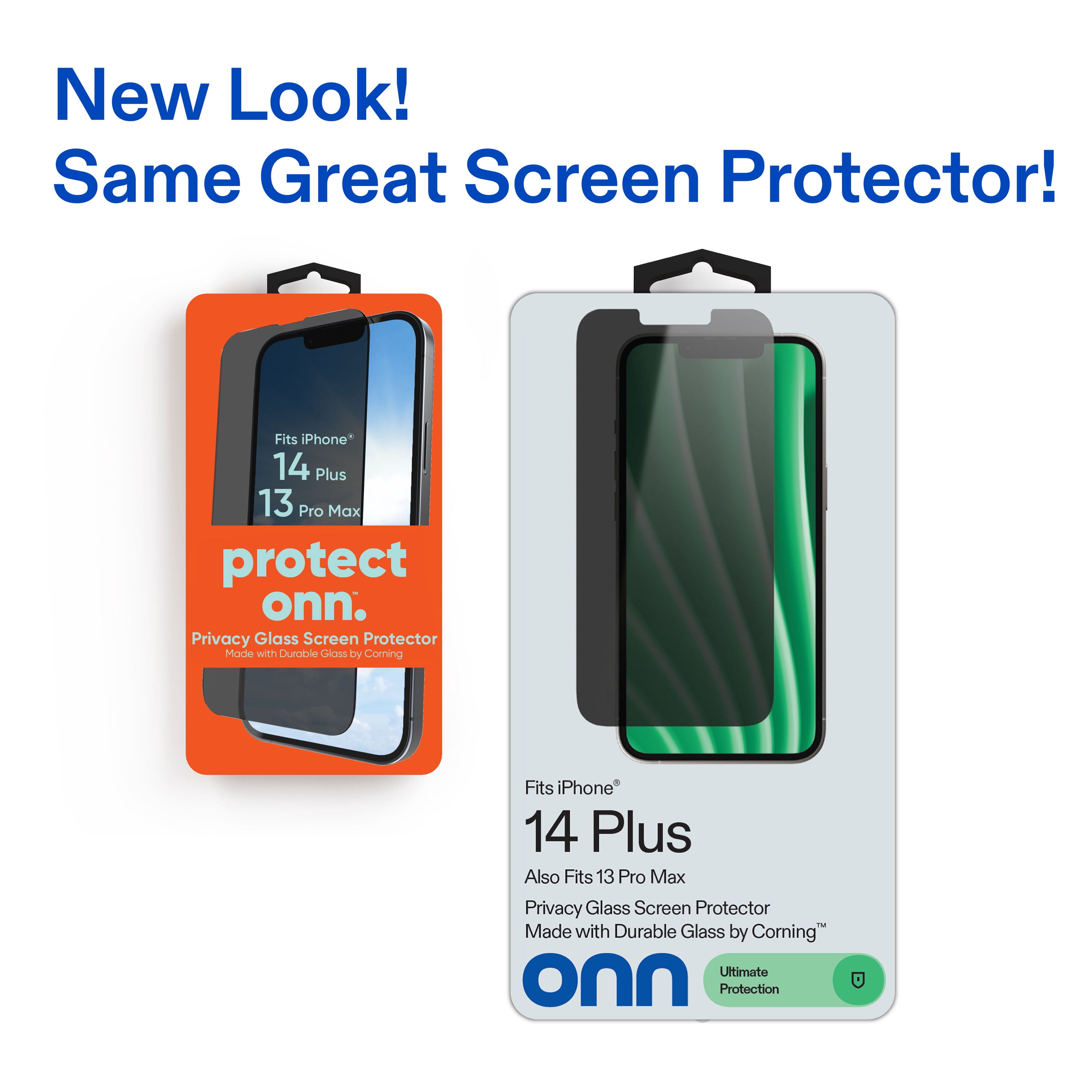 onn Privacy Glass Screen Protector for iPhone® 14 Plus/13 Pro Max, Made with Durable Glass by Corning™ for Ultimate Protection, Includes Easy Application Tray