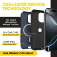 thumbnail image 2 of OtterBox iPhone 16 Pro Commuter Series MagSafe Case - Thin & Tough, Dual Layer with Port Protection and Built-In Anchors - Blue & Black, 2 of 8