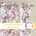 thumbnail image 6 of Pink Beige Flowers Kitchen Curtains Window Panels, Spring Floral Elegant Pastoral Botanical Insulated Window Treatment Curtain, Grommet Curtains for Bedroom/Living Room/Bathroom, 2 Piece 52"Wx84"L, 6 of 8