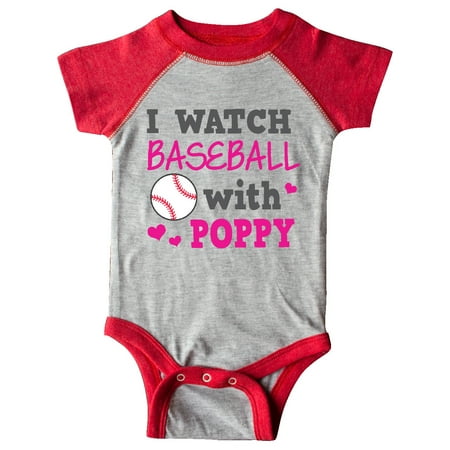 

Inktastic I Watch Baseball with My Poppy Gift Baby Boy or Baby Girl Bodysuit