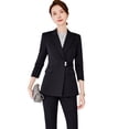 thumbnail image 5 of Chaqueta de traje azul marino para mujer, temperamento de otoño e invierno, ropa formal de gerente de anfitrión, ropa de trabajo, diosa fan, traje profesional, 5 of 5