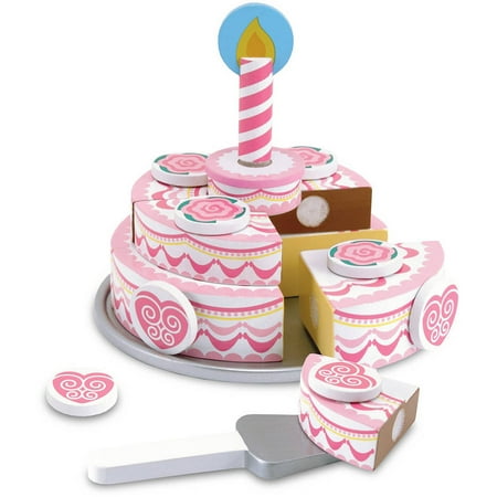 Melissa &#38; Doug Triple-Layer Party Cake Wooden Play Food Set