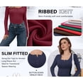thumbnail image 4 of ANRABESS Women's Long Sleeve Shirts Fall Henley Top Soft Ribbed Knit Button Up Slim Fitted T-Shirts Layering Basic Tee Trendy Casual Going Out Fall Outfits Fashion Clothing Nature Small, 4 of 9