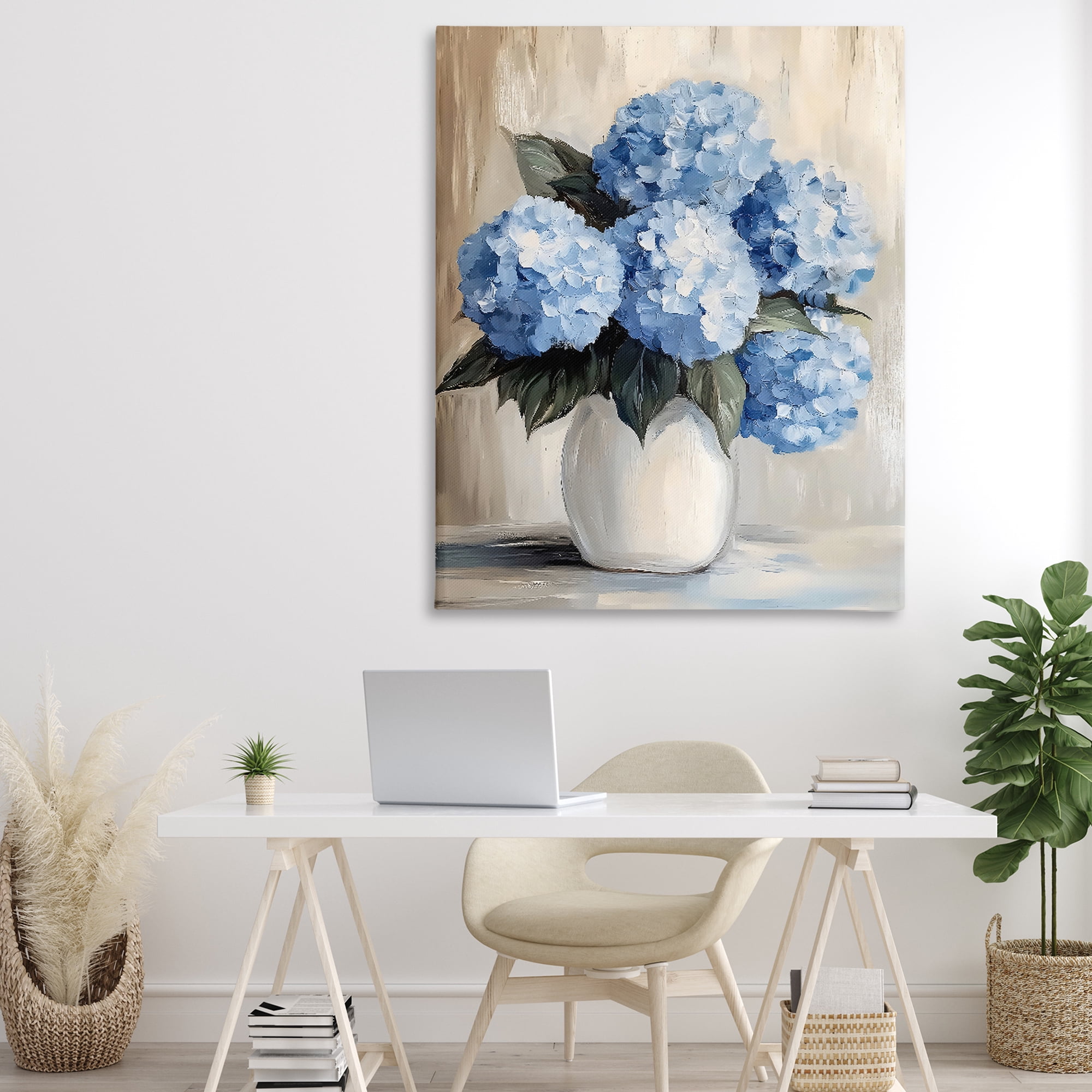 Stupell Industries Painted Hydrangeas in White Vase Canvas Wall Art, design by Creative Studio