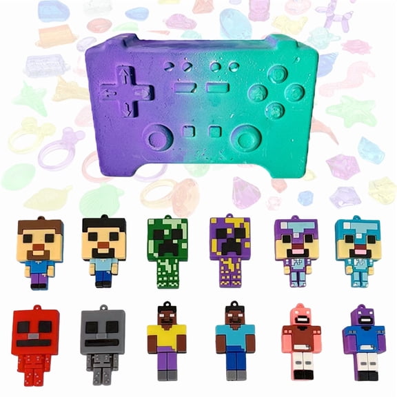 Pixel World Blind Box, Includes Random 1 Pcs Pixel Soft Rubber Pendant, 10 Pcs Acrylic Toys 5 Pcs Glass Beads & Excavation Tool – Fun Collectible Mystery Toys for Fans of Pixel World