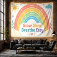 thumbnail image 6 of Glow Slow Rainbow Scene with Sun Cloud and Heart, Calming Illustration for Kids, Mindfulness Wall Decor, Back to School Gift, Tapestry Wall Hanging for Classroom and Playroom, 6 of 7