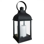 Nattork Decorative Candle Lantern with Timer Flameless Candle,Using Battery (11''H,Black)