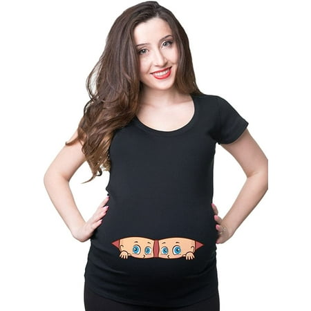 

Silk Road Tees Pregnancy T-Shirt Twins Peeking Maternity Top