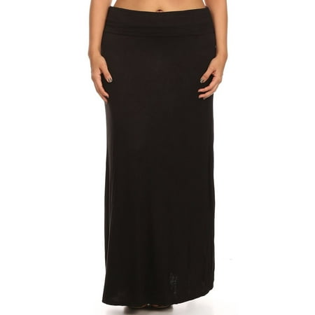 Plus Size Women's Trendy Style Solid Maxi Skirt - Walmart.com
