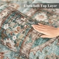 thumbnail image 4 of Dining Room Rugs for Under Table - Washable Green 6x8 Area Rug for Living Room Bedroom Soft Low Pile Non Slip Stain Resistant Carpet - Perfect for Homes with Pets & Kids (Green, 6x8), 4 of 12