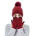 thumbnail image 4 of Ensemble Bonnet et Gants en Tricot pour Femmes Sortie de Ski d'Hiver, 4 of 5