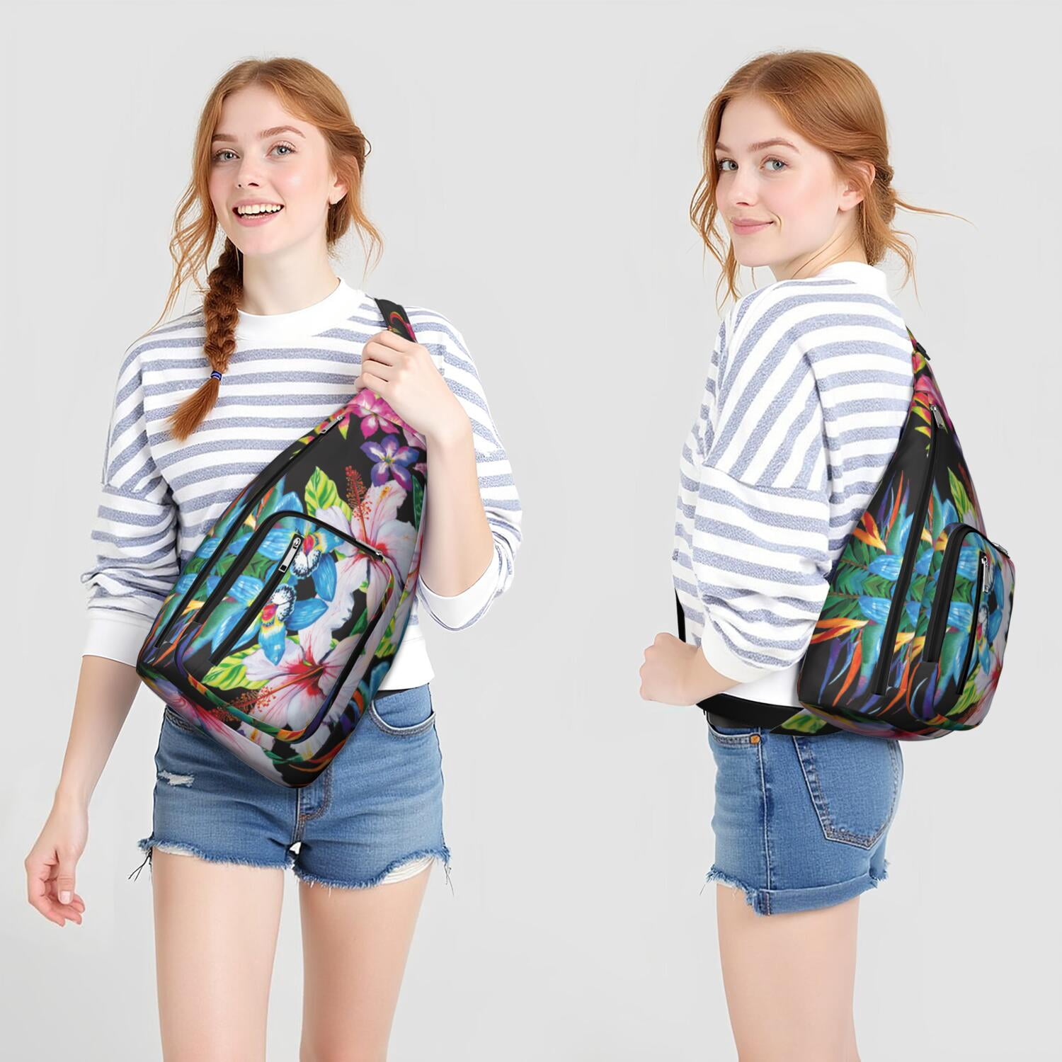 Lightweight Durable Sling Bag with Sunflower Design and Easy Access for Women