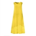 thumbnail image 4 of VONDA Women's Sleeveless Lace Patchwork Loose Maxi Dress Summer Dress Sundress With Pockets, 4 of 5