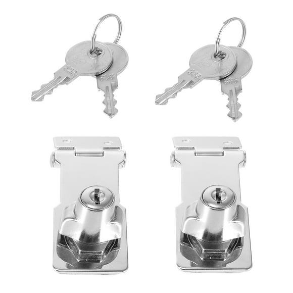 Miangastore 2 Sets Keyed Hasp Locks Stainless Steel Hasp Lock Cabinet Locks with Keys for Home