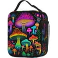 thumbnail image 3 of Trippy Neon Shroom Mushroom Lunch Box - Insulated Lunch Bags For WomenMenWomenMen Detachable Handle Lunchbox Meal Tote Bag Trippy Neon Shroom Mushroom, 3 of 8