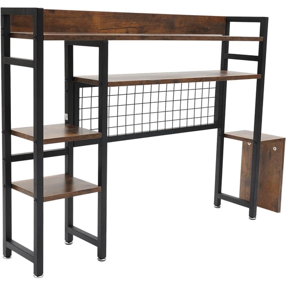 Desktop Bookshelf, 37.4" Desktop Organizer Shelf Black Desk Hutch for Computer Desk 2 Tier Desk Shelf Multifunctional Freestanding Storage Rack Display Shelf for Home Office