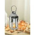 thumbnail image 2 of Serene Spaces Living Small Silver Square Metal Lantern, 4.4" Dia & 10.23" Tall, 2 of 5