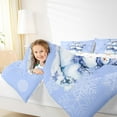 thumbnail image 4 of Castle Fairy 3-Piece Queen Size Comforter Set - Blue Snowman Christmas Print, 4 of 8