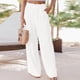 thumbnail image 2 of Pantalones sólidos informales para mujer, cómodos, elásticos, de cintura alta, de pierna ancha, informales, sueltos, para playa Fridja  alkflakhf34245, 2 of 6
