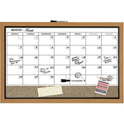 Quartet Magnetic 17" x 23" Combination Board Calendar, Black Frame