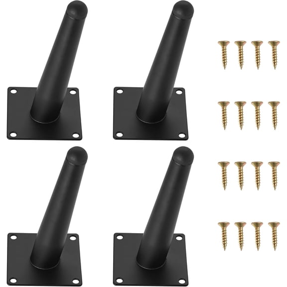 6 Inch Metal Black Furniture Legs Couch Legs Set of 4